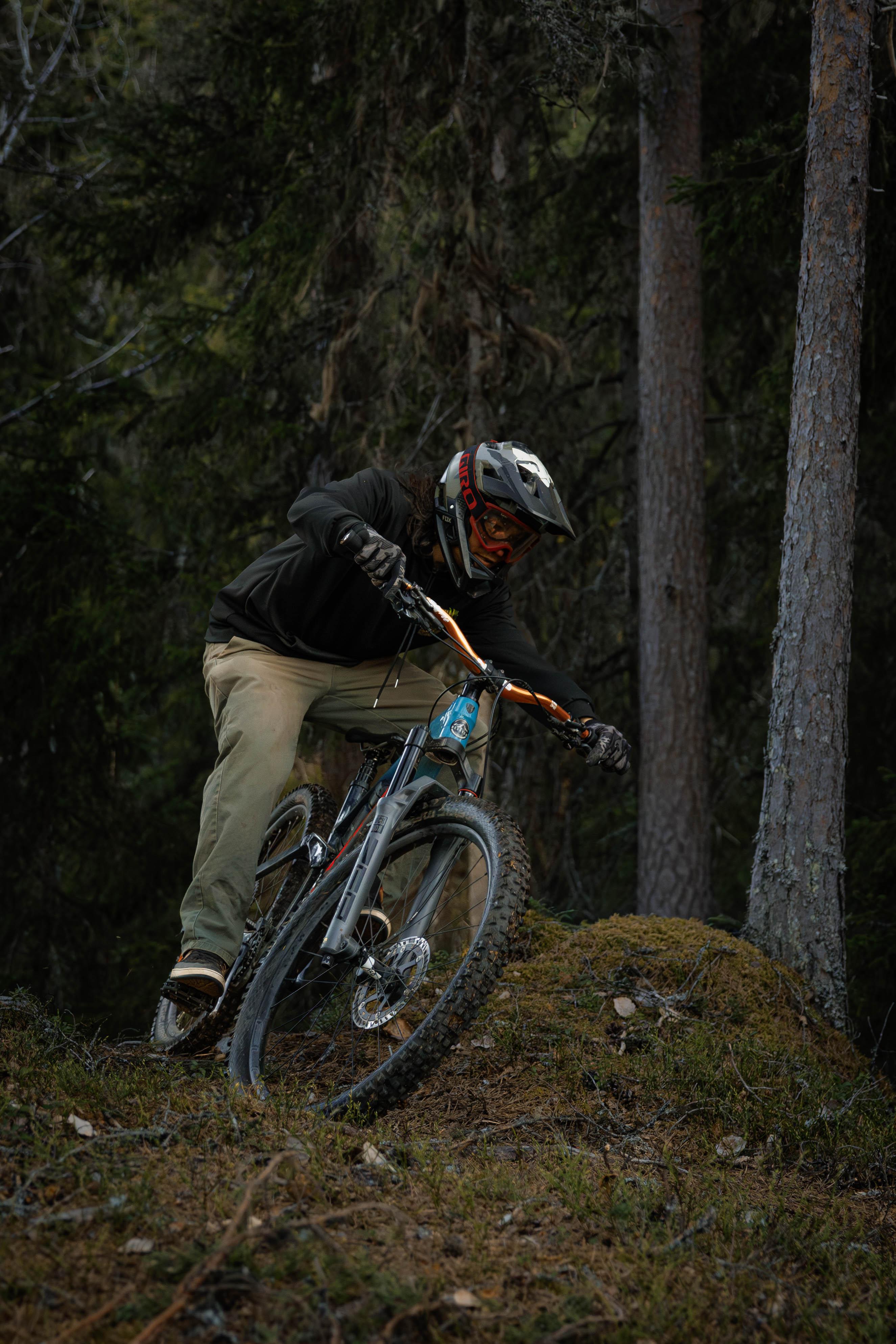 Biker on trail